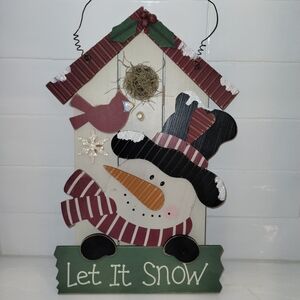 Festive Snowman Birdhouse Holiday Decor